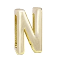 Golden alloy 10mm letter N bead charm with polished metal finish for DIY bracelets - 10mm Full Drill Letter / Letter N