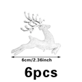 Set van zes zilveren rendier kersthangers van 6 cm voor kerstboomversieringen - Zilver / Set van 6