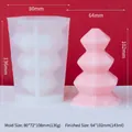 Molde de silicona para vela de árbol de Navidad origami con modelo de cera rosa - Árbol de Navidad de origami pequeño 5 SD-104