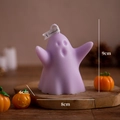 Ghost scented candle in purple wax with a playful pose for Halloween home decoration - Chubby Purple (Provence Lavender)