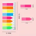 Colorful fluorescent index tabs set 160 sheets with 12cm ruler for organization - 8 Color Ruler Index Tabs