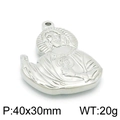 Silberner Jesus-Relief-Anhänger aus Edelstahl, 40x30mm für Hip-Hop-Halsketten im Retro-Stil - Stahlfarbe (KLJ4851-Z)