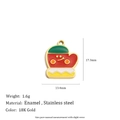 18K Gold plated stainless steel Christmas glove pendant with red enamel and size markers - Christmas Mittens