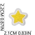 Close-up of yellow star embroidery patch with 2.2cm height and 2.1cm width measurements - Yellow Star Style