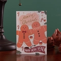 Luxury gingerbread man Christmas card with gold foil Merry Christmas and Happy New Year - Christmas Biscuit Gold Foil