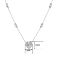 Exquisite 925 sterling silver heart pendant necklace with shimmering moissanite inlay - 40cm+5cm / Silver Pave Heart Style (N12805)