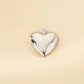Ciondolo a cuore in argento acciaio inossidabile, design cavo e misura di 16x13mm - Cuore Argenteo 16x13mm(KLJ10061-Z)
