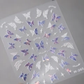 Laser-Schmetterling Nagelsticker M-265 mit lila schillerndem Relief-Spitzen-Design - Holografischer Blau-lila Schmetterling (M-265)