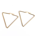 Classic golden stainless steel triangle hoop earrings with polished geometric finish - 45*45mm / Gold