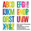 Detail view of 6-inch waterproof colorful alphabet letter stickers in OPP packaging - Colorful