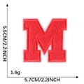 Red embroidered letter M patch with size 5.5cm for clothing and DIY accessories - M / Red