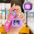 Luminous Kuromi TV keychain with purple silicone wrist strap and glowing LED effect - Mini Glowing TV-Purple Devil Rabbit