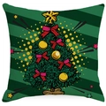 Weihnachts-Kissenbezug mit festlichem Tannenbaum-Design und buntem Pop-Art-Muster - Künstlerischer Weihnachtsbaum / 1 Stück