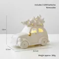 Weihnachtsauto aus Keramik mit Baum, weiße Glasur, Vintage-Stil, Länge 16,5 cm - Oldtimer mit Weihnachtsbaum