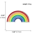 Rainbow enamel badge with silver metal border and 3.4g weight for clothing decoration - Simple Rainbow Bridge Style (A00331)