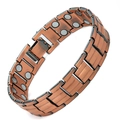 Antique copper magnetic bracelet for men with dragon pattern and double row magnets - Antique Copper Full Magnet