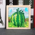 Watermelon and dragonfly pattern wooden jigsaw puzzle for early childhood learning - Watermelon