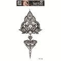 Waterproof 3D mandala lotus tattoo sticker with black linework and dots pattern FF-124 - Geometric Mandala (FF-124)