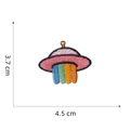 Süßer UFO-Stickaufpatch mit Regenbogenstrahl, selbstklebend für Handyhüllen, 3.7x4.5cm groß - 2# UFO
