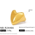 Wasserdichter goldener Herzring aus Edelstahl mit hochglanzpolierter Oberfläche - Herzförmiger Spiegelstil (NB-R24466)