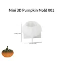 3D pumpkin silicone mold for candle making, size 1.45 x 1.77 inch with finished example - Small 3D Pumpkin
