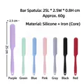 Silicone spatula set in 7 colors with iron core, measuring 25x2.5cm for precise baking - Strip Scraper / Red