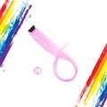 Pink straight clip-in hair extension with black clip on a clean white background - Pink (20)