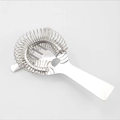 Professional silver stainless steel Hawthorne strainer with coil spring for cocktails - Flat Corner 5-Stripe Strainer