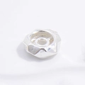 S925 sterling silver irregular faceted spacer bead for DIY jewelry making and bracelets - Large 6MM / Silver