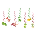 Decoraciones de fiesta de dinosaurios con espirales de colores y figuras de dibujos animados - Decoraciones de Remolinos