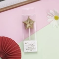Golden star shaped birthday candle in clear plastic box for party cake decoration - Champagne Diamond Star Candle