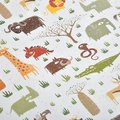 Cartoon animal pattern gift wrap paper with giraffe and lion print on thick paper - Grass Zoo