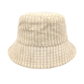 Close-up of beige corduroy bucket hat showing detailed vertical striped fabric texture - M (56-58cm) / Beige