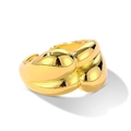 Minimalist wide gold polished open ring with an elegant sculptural design for women - Adjustable Open / Gold