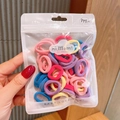 Handheld pack of multi-color high elastic hair bands in a transparent Hi Mom zipper bag - 4#Orchid Colors (50Pcs)