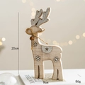 20cm rustic wooden reindeer figurine with silver snowflake and bell in Nordic style - White Painted Snowflake Style (3)