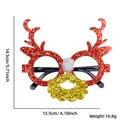 2026 Christmas glasses with red glitter antlers and white plush nose for party fun - Large Antler Gold Beard