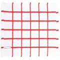 Classic red and white checkered 100% cotton kitchen towel with a stitched material label - 31*31cm / Red Check