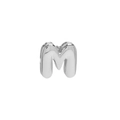 Silver balloon letter M pendant necklace in 18k gold plated brass with bubble design - Letter M Pendant / White Gold