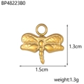 Pendentif libellule doré en acier inoxydable 1,5cm x 1,3cm pour création bijoux - Libellule