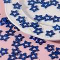 Detailed view of blue ABS star-shaped pearl beads for DIY craft decoration - Dark Blue