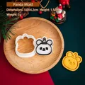 Mini cartoon panda cookie cutter with detailed stamp for Christmas holiday baking projects - Panda