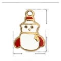 Christmas snowman pendant in stainless steel and enamel with size 18mm by 14mm details - Snowman