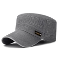Cappello cadet grigio scuro in cotone lavato con etichetta sport e cuciture laterali - Regolabile / Grigio