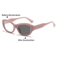 Gafas de ojo de gato rosas con filtro de luz azul y lentes fotocromáticas que cambian - Marco Rosa Fotocromático / Rosa