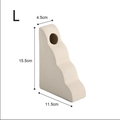 Große keramische Wellenvase in Cremeweiß, 15,5 cm hohe minimalistische Dekoration - Biskuit-Stil L / Biskuit-Beige