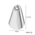 Star shaped stainless steel piping tip 18mm base for cake decorating weight 2g - Style 20 (No. 20)