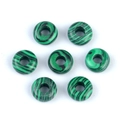 Green malachite pattern large hole donut beads for DIY jewelry making set of seven - Malachite (Synthetic) / 5x10mm