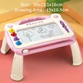 Pink magnetic drawing board for kids with 4 color stamps and detachable support legs - Large Pink Board With Table Legs (4 Stamps + 1 Pen)