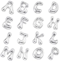 3D silver bubble alphabet letter beads for jewelry making from letter A to P - Letter B / White Gold